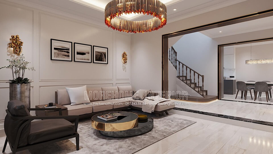 Mẫu sofa bọc nỉ phòng khách hiện đại bằng gỗ tự nhiên cao cấp sang trọng Nội thất sofa phòng khách đẹp, tiện nghi