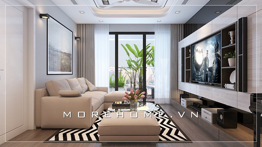 Thiết kế sofa hiện đại trẻ trung vừa thoáng đãng, năng động lại sang trọng với vỏ bọc da màu trắng cao cấp là lựa chọn hoàn hảo cho phòng khách căn hộ chung cư diện tích nhỏ. Nội thất sofa phòng khách đẹp, tiện nghi