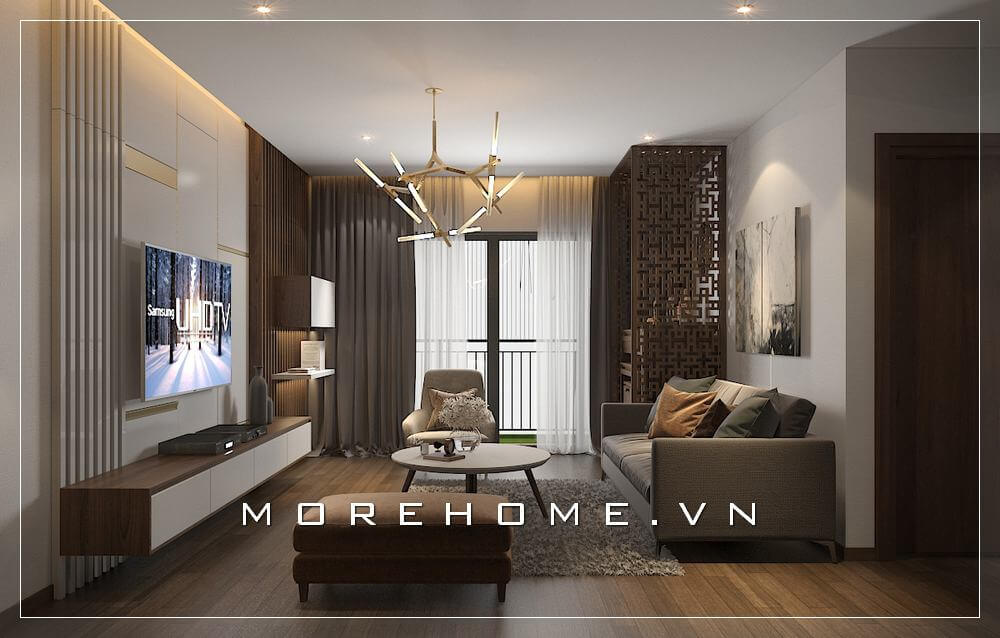 Sofa hiện đại là lựa chọn hoàn hảo cho không gian phòng khách căn hộ nhỏ gọn với kiểu dáng văng đôi đơn giản, tiện lợi và vỏ bọc vải màu nâu sang trọng, đem lại cảm giác ấm cúng mà thoải mái, tiện nghi. Nội thất sofa phòng khách đẹp, tiện nghi