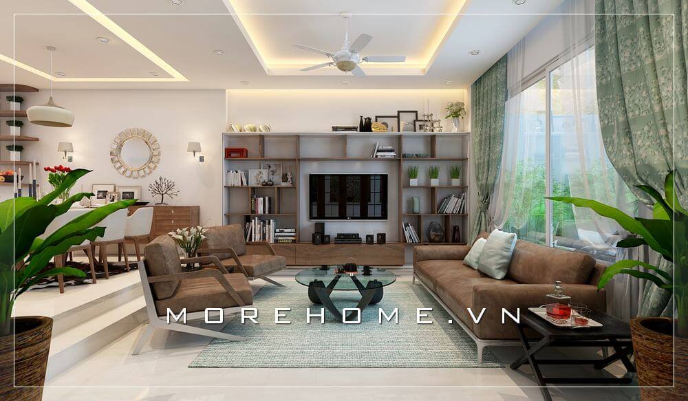 Bộ sofa hiện đại màu nâu mang đến sự trẻ trung tạo điểm nhấn nổi bật cho không gian căn phòng Nội thất sofa phòng khách đẹp, tiện nghi