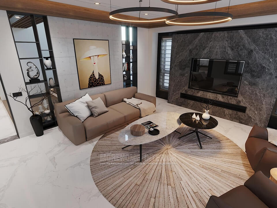 Mẫu sofa hiện đại cho phòng khách bọc nỉ với tông màu nhẹ nhàng sofa phòng khách