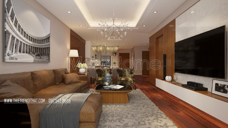 Bộ sofa hiện đại tận dụng được tối đa góc khuất của căn hộ, tạo cho không gian tiếp khách thêm phần rộng rãi và tiện nghi hơn trong quá trình sử dụng sofa phòng khách
