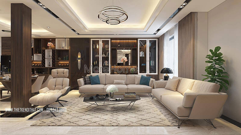 Mẫu sofa hiện đại với thiết kế bọc vải khung gỗ kết hợp chân sắt cho chung cư Điểm qua các mẫu sofa phòng khách ấn tượng nhất
