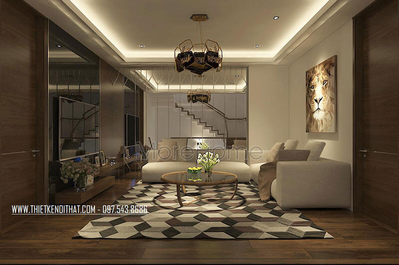 Nội thất sofa bọc vải với tông màu kem hiện đại cho nhà phố chung cư, nhà phố, biệt thự Gợi ý các mẫu thiết kế sofa phòng khách hot nhất