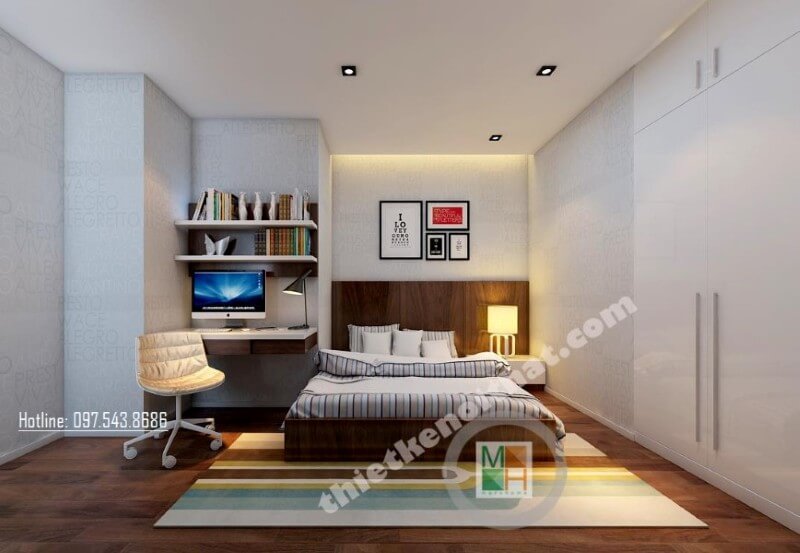 Thiết kế phòng ngủ chung cư hiện đại, trẻ trung và đầy ấn tượng Nội thất chung cư đẹp