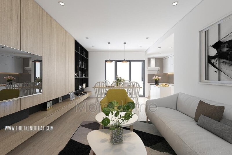 Bộ sofa bọc vải ấn tượng được thiết kế nhẹ nhàng, đơn giản, không đi sâu vào chi tiết giúp không gian gọn gàng và linh hoạt hơn Hơn 10 mẫu thiét kế Sofa đẹp, ấn tượng và hot nhất
