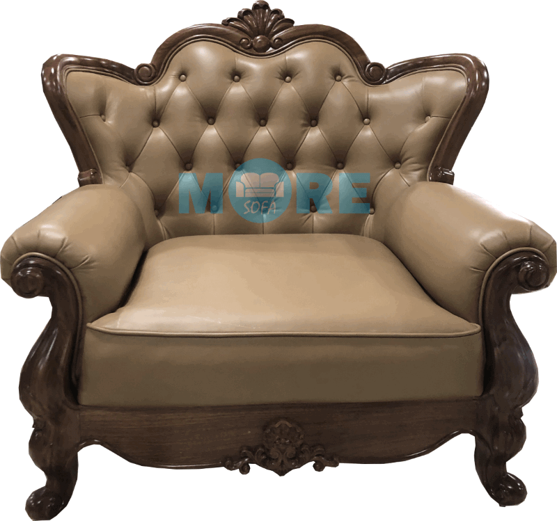 Thiết kế và sản xuất Sofa đơn Tân cổ điển MS-005 đẹp gỗ tự nhiên Óc chó, bọc da thật nhập khẩu cao cấp tại chung cư Mandarin, Hà Nội. Tư vấn chọn lựa mẫu sofa phòng khách đẹp nhất